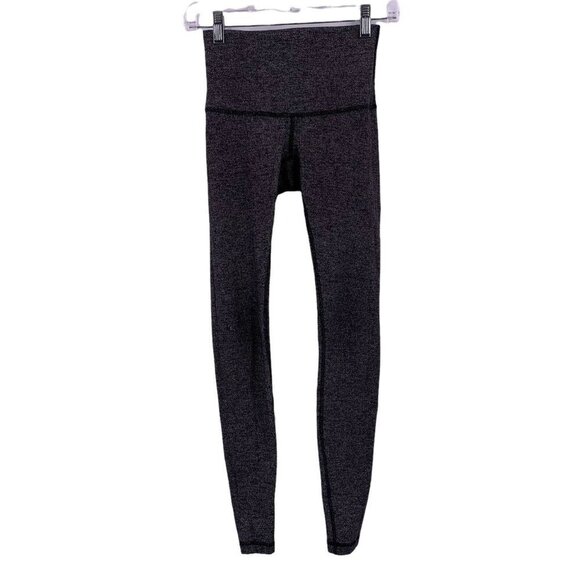 Lululemon Charcoal Herringbone Wunder Under Leggings Size 2